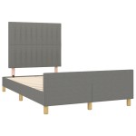 vidaXL Cadru de pat fără saltea gri închis 120x190 cm țesătură