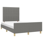 vidaXL Cadru de pat fără saltea gri închis 120x190 cm țesătură