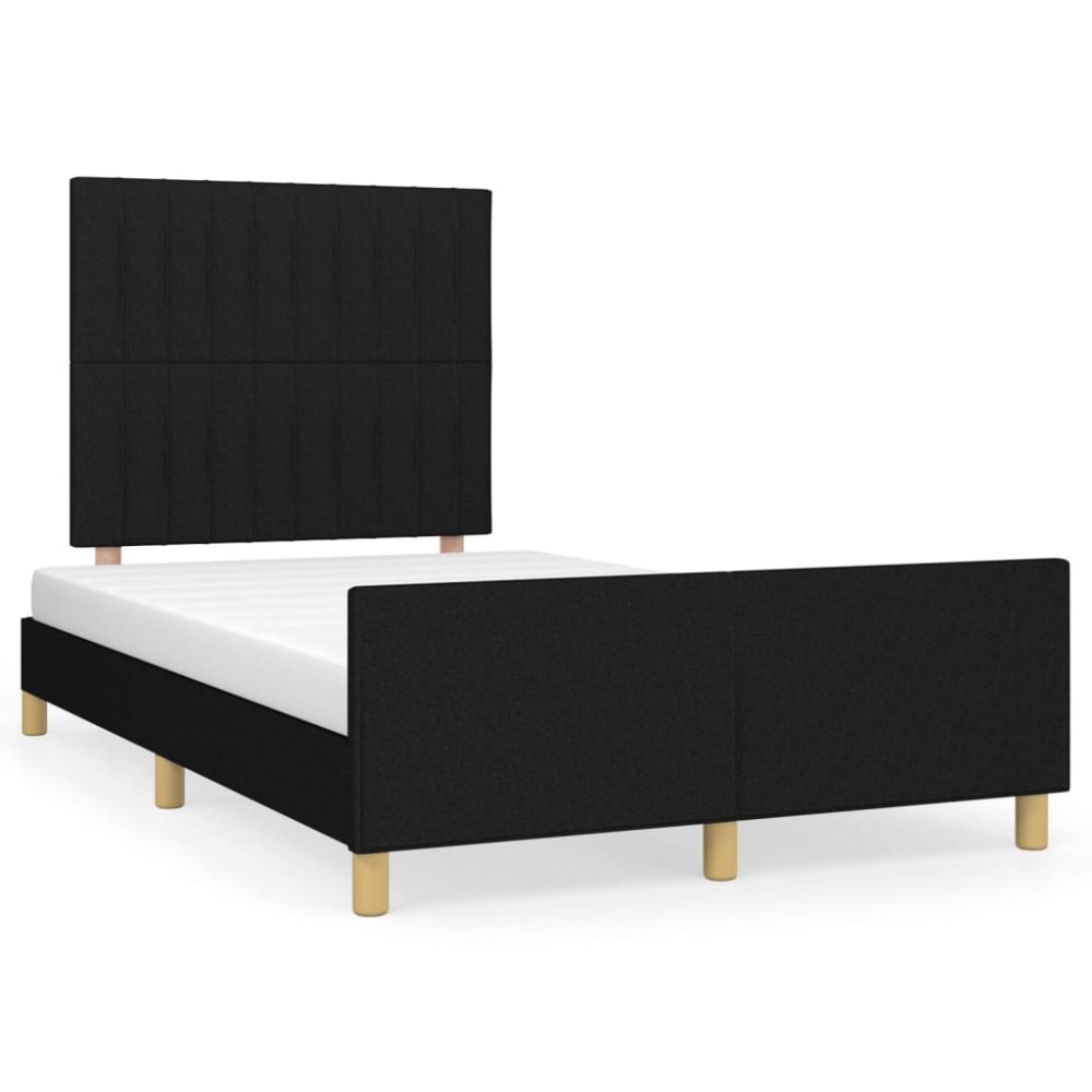 vidaXL Cadru de pat fără saltea Negru 120x190 cm țesătură
