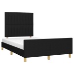 vidaXL Cadru de pat fără saltea Negru 120x190 cm țesătură vidaXL Cadru de pat fără saltea Negru 120x190 cm țesătură
