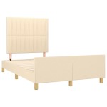 vidaXL Cadru de pat fără saltea cremă 120x190 cm țesătură