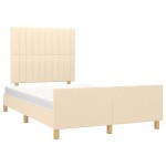 vidaXL Cadru de pat fără saltea cremă 120x190 cm țesătură
