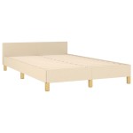 vidaXL Cadru de pat fără saltea cremă 120x190 cm țesătură