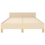 vidaXL Cadru de pat fără saltea cremă 120x190 cm țesătură