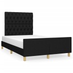 vidaXL Cadru de pat fără saltea Negru 120x190 cm țesătură