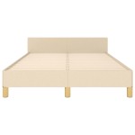 vidaXL Cadru de pat fără saltea cremă 120x190 cm țesătură