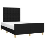 vidaXL Cadru de pat fără saltea Negru 120x190 cm țesătură