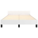 vidaXL Cadru de pat fără saltea alb 120x190 cm piele artificială