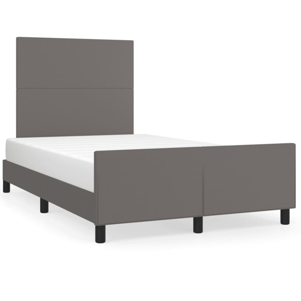 vidaXL Cadru de pat fără saltea gri 120x190 cm piele artificială
