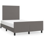 vidaXL Cadru de pat fără saltea gri 120x190 cm piele artificială