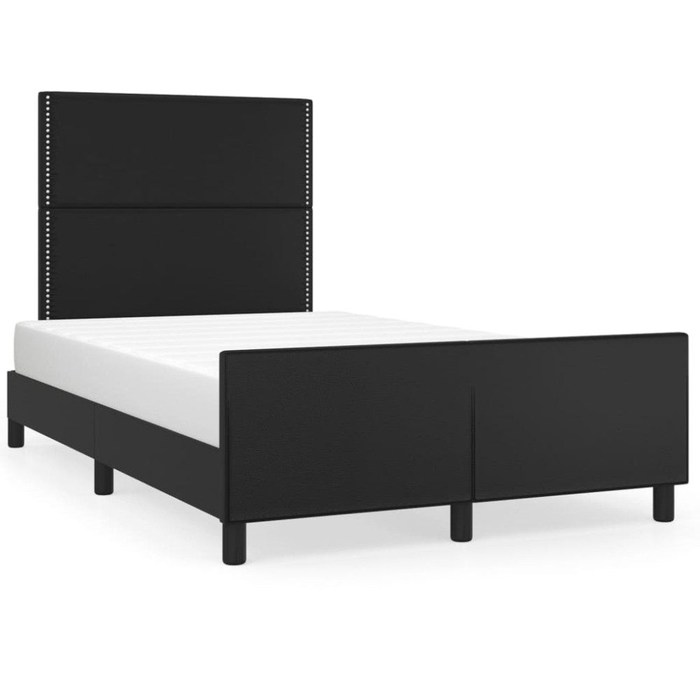vidaXL Cadru de pat fără saltea Negru piele artificială