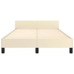 vidaXL Cadru de pat fără saltea cremă 120x190 cm piele artificială