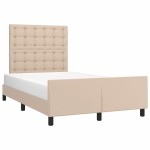 vidaXL Cadru de pat fără saltea cappuccino 120x190cm piele artificială vidaXL Cadru de pat fără saltea cappuccino 120x190cm piele artificială