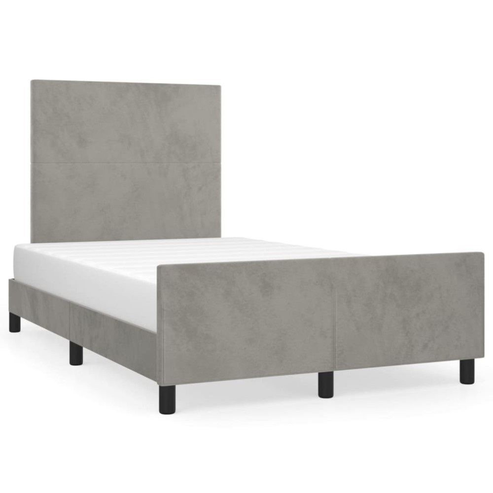 vidaXL Cadru de de pat fără saltea Gri deschis 120x190 cm catifea