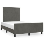 vidaXL Cadru de pat fără saltea Gri închis 120x190 cm catifea vidaXL Cadru de pat fără saltea Gri închis 120x190 cm catifea