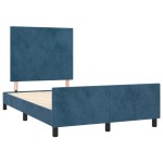 vidaXL Cadru de pat fără saltea albastru închis 120x190 cm catifea