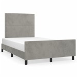 vidaXL Cadru de de pat fără saltea Gri deschis 120x190 cm catifea