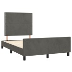 vidaXL Cadru de pat fără saltea Gri închis 120x190 cm catifea