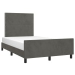 vidaXL Cadru de pat fără saltea Gri închis 120x190 cm catifea