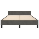 vidaXL Cadru de pat fără saltea Gri închis 120x190 cm catifea
