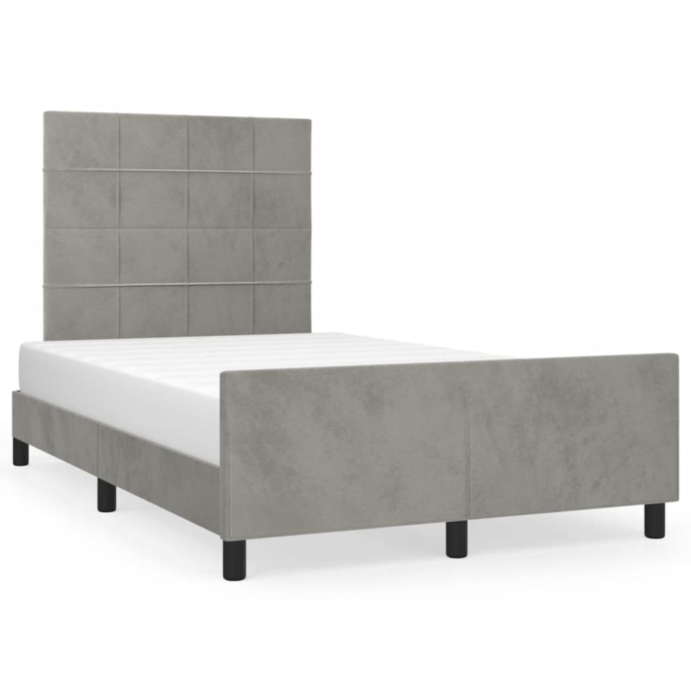 vidaXL Cadru de de pat fără saltea Gri deschis 120x190 cm catifea
