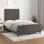 vidaXL Cadru de pat fără saltea Gri închis 120x190 cm catifea vidaXL Cadru de pat fără saltea Gri închis 120x190 cm catifea