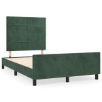 vidaXL Cadru de pat fără saltea verde închis 120x190 cm catifea