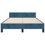 vidaXL Cadru de pat fără saltea albastru închis 120x190 cm catifea