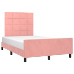 vidaXL Cadru de pat fără saltea roz 120x190 cm catifea