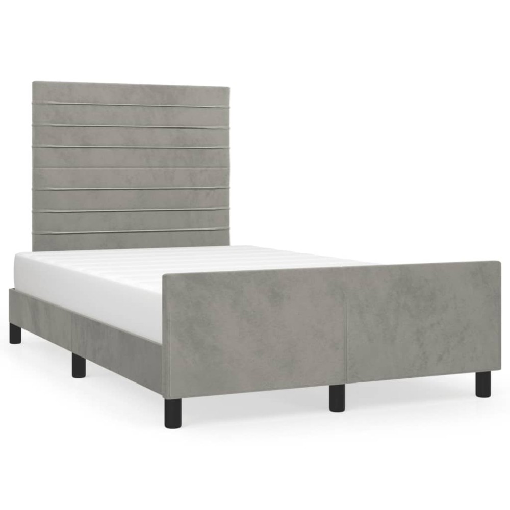 vidaXL Cadru de de pat fără saltea Gri deschis 120x190 cm catifea