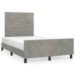 vidaXL Cadru de de pat fără saltea Gri deschis 120x190 cm catifea