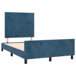 vidaXL Cadru de pat fără saltea albastru închis 120x190 cm catifea