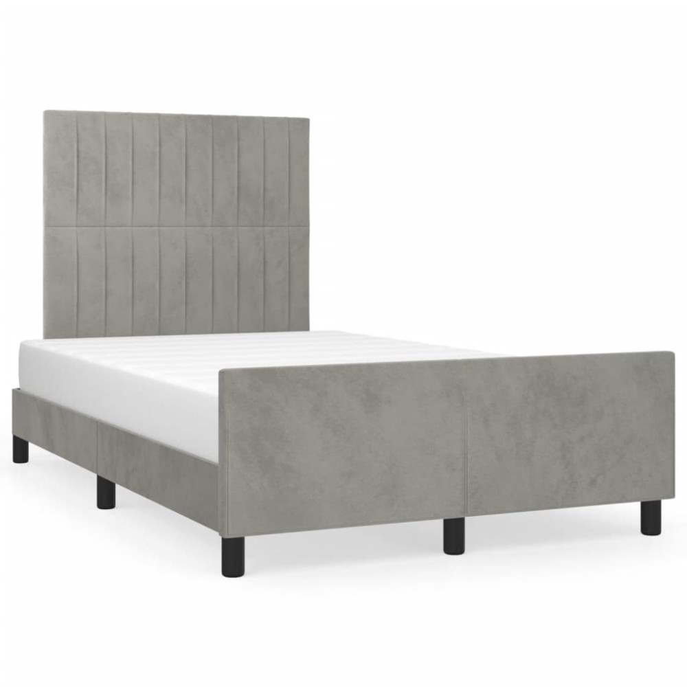 vidaXL Cadru de de pat fără saltea Gri deschis 120x190 cm catifea