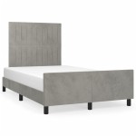 vidaXL Cadru de de pat fără saltea Gri deschis 120x190 cm catifea