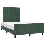 vidaXL Cadru de pat fără saltea verde închis 120x190 cm catifea