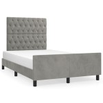 vidaXL Cadru de de pat fără saltea Gri deschis 120x190 cm catifea