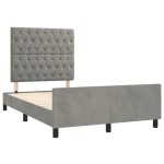 vidaXL Cadru de de pat fără saltea Gri deschis 120x190 cm catifea