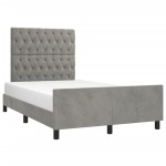 vidaXL Cadru de de pat fără saltea Gri deschis 120x190 cm catifea