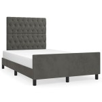 vidaXL Cadru de pat fără saltea Gri închis 120x190 cm catifea