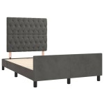 vidaXL Cadru de pat fără saltea Gri închis 120x190 cm catifea