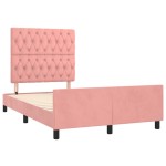 vidaXL Cadru de pat fără saltea roz 120x190 cm catifea