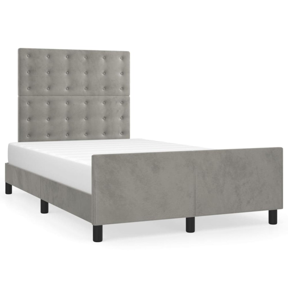 vidaXL Cadru de de pat fără saltea Gri deschis 120x190 cm catifea