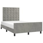 vidaXL Cadru de de pat fără saltea Gri deschis 120x190 cm catifea