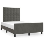vidaXL Cadru de pat fără saltea Gri închis 120x190 cm catifea