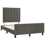 vidaXL Cadru de pat fără saltea Gri închis 120x190 cm catifea