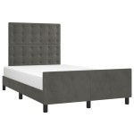vidaXL Cadru de pat fără saltea Gri închis 120x190 cm catifea