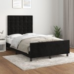 vidaXL Cadru de pat fără saltea Negru 120x190 cm catifea vidaXL Cadru de pat fără saltea Negru 120x190 cm catifea