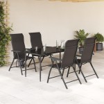 vidaXL Scaune Rabatabile De Gradina 4 buc., cafea neagră, poliratan vidaXL Scaune Rabatabile De Gradina 4 buc., cafea neagră, poliratan