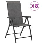 vidaXL Scaune Rabatabile De Gradina 8 buc., gri, poliratan vidaXL Scaune Rabatabile De Gradina 8 buc., gri, poliratan