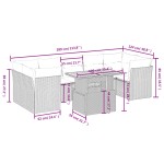 vidaXL Set mobilier de grădină cu perne, 8 piese, negru, poliratan
